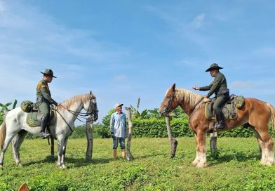 Policías carabineros garantizan la seguridad rural del departamento del Atlántico